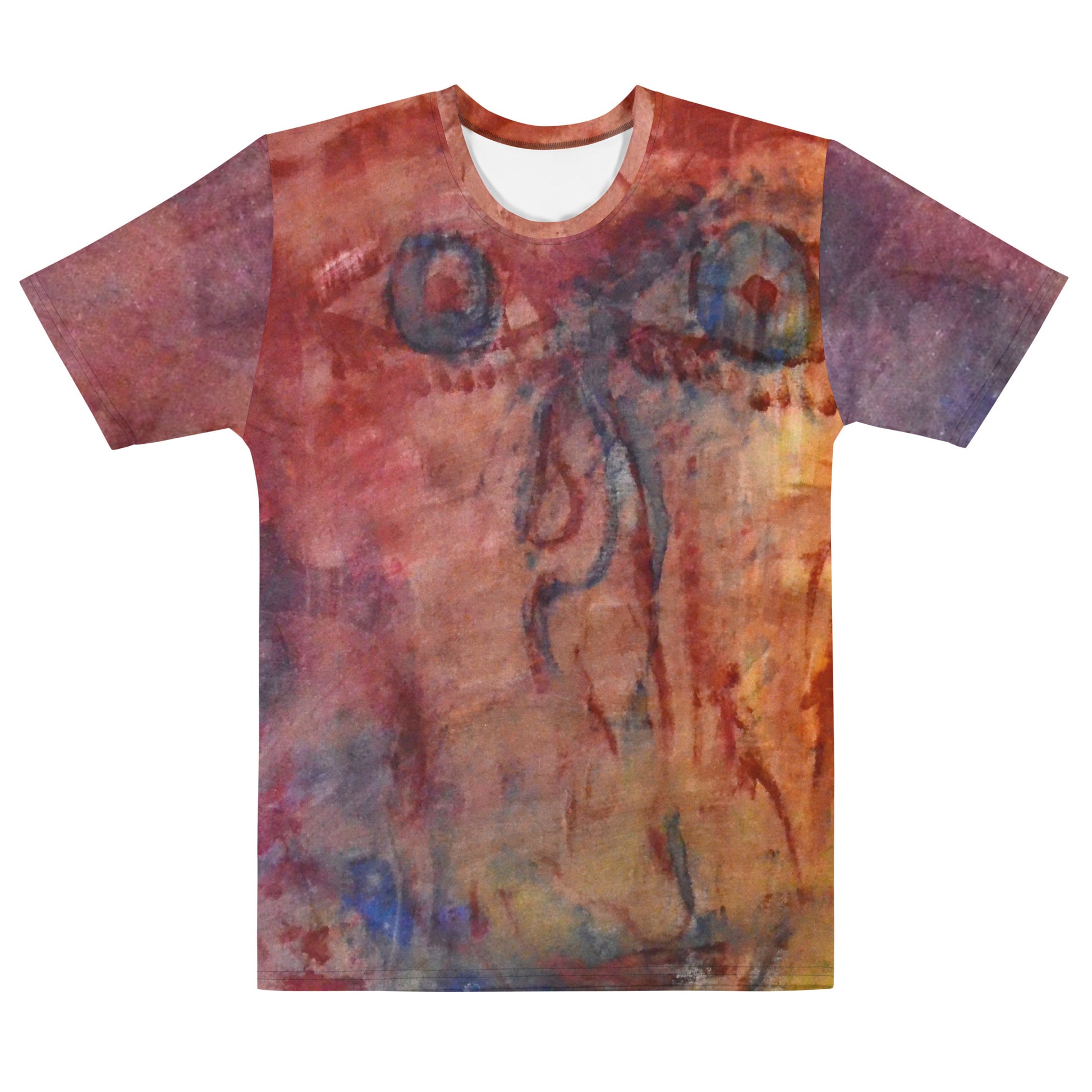 All Over Print Sublimated T Shirt With Abstract Face