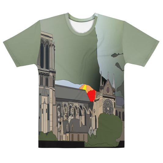 notre dame on fire t shirt